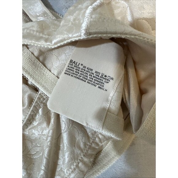 Bali Bra Size 42DD Beige Floral Jacquard Wire Free Soft Cup Full Coverage - Picture 6 of 6